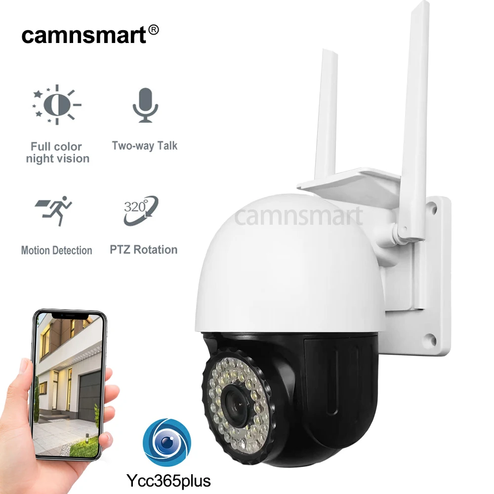 3MP Outdoor Camera Security Wireless Wifi YCC365plus APP Full Color Night Vision IP66 Waterproof Speed Dome AI Motion Detection