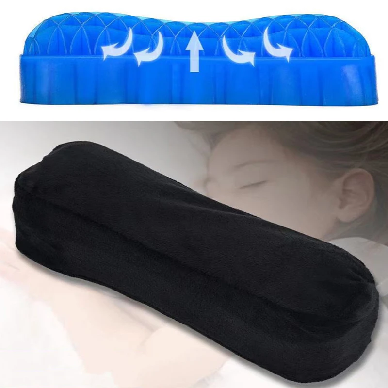 Breathable neck pillow elastic gel pillow TPE silicone cooling pad honeycomb cervical neck protection equipment