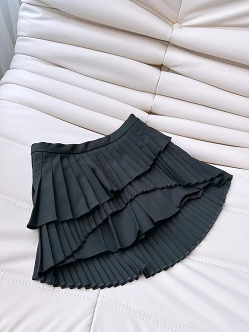 

Плиссированная юбка А-силуэта Sli Ele из полиэстера, не просвечивающая, в студенческом стиле, женская, утягивающая, средней длины