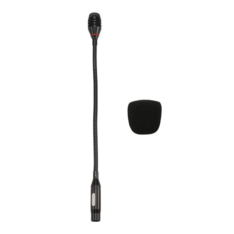 【ELECTRONIC-ACCESSORIES】Dynamic For Stage Performance DJ Mic 3 Pin Male 48V Gooseneck Microphone With Light For Conference Rooms