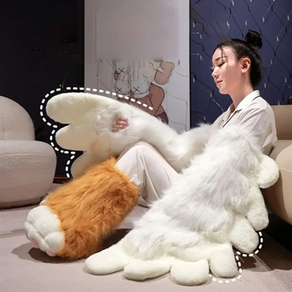 رقيق المواد Fursuit باو قفازات الدب نمط لطيف تصميم العملاق يمكن ارتداؤها أجنحة مانغا مستوحاة القط نمط ألعاب من القطيفة لعب الأدوار