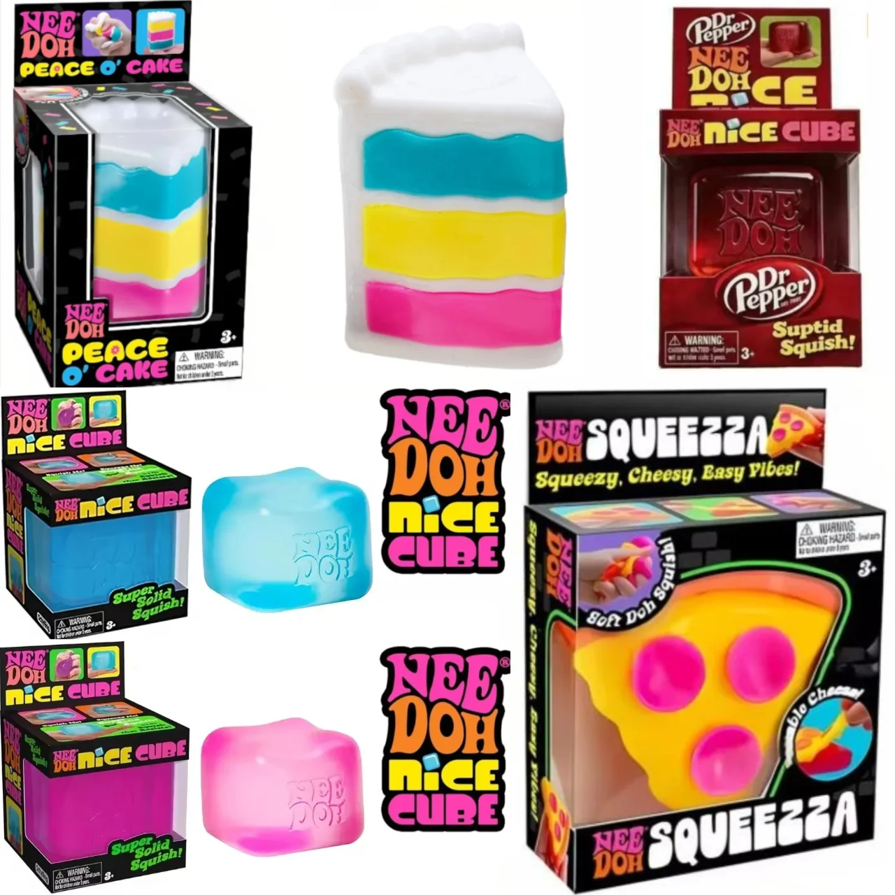 Cubo Sensorial Schylling, Design NeeDoh Nice Cube & Nice-Sicle, Brinquedo Antiestresse e Anti-Ansiedade para TDAH