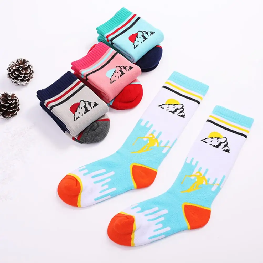 Ski Socks 1 Pair Delicate Sweat-absorbing Stretchy  Kids Winter Warm Thermal Snow Socks for Winter