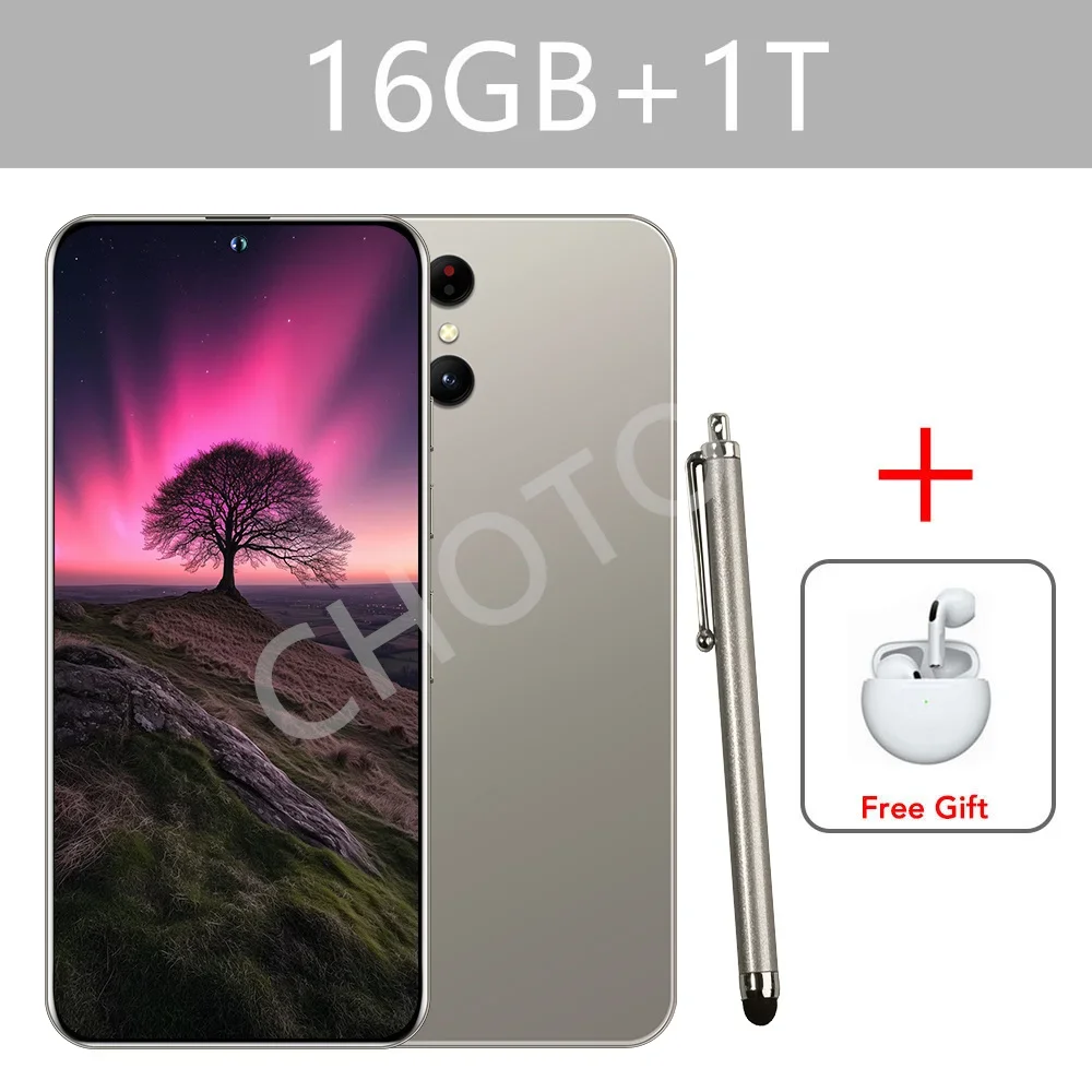 Nieuwe Mobiele Telefoons S + 24 Ultra Originele 7.3HD Smartphone 4G 5G Dual Sim Mobiele Telefoon 7800 mAh Android 14 Global Versie Mobiele Telefoons - afbeelding 1
