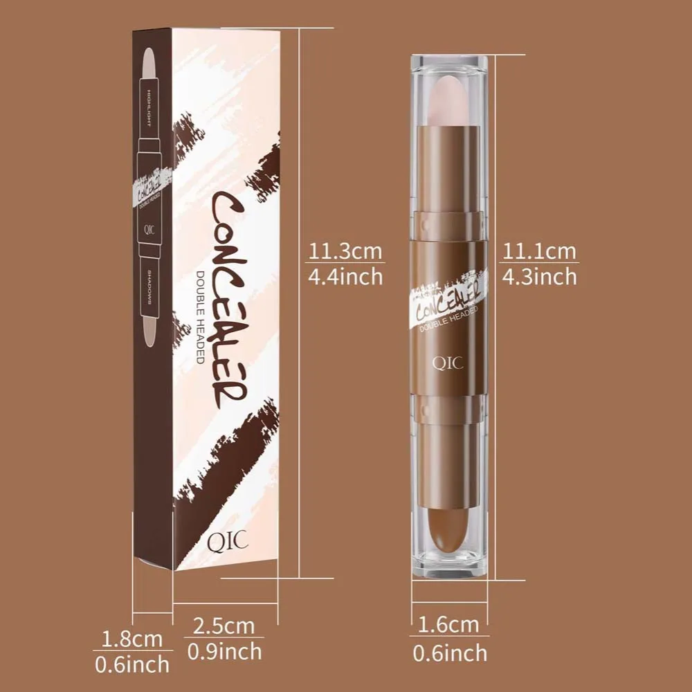 Stick Contorno Crema a Doppia Punta Lunga Durata Naturale Correttore Viso Professionale Base Liscia Trucco Completo