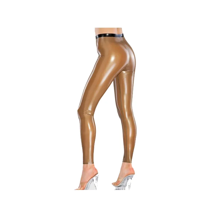 

Cool New 100% Latex Rubber Coffee Pants Sexy Tight Trousers 0.4mm Size S-XXL