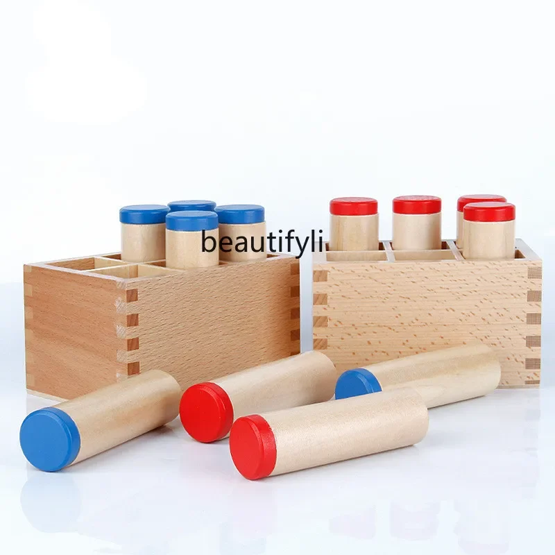 Wooden sound cylinder Children's early education educational sensory toys Children's training auditory gifts