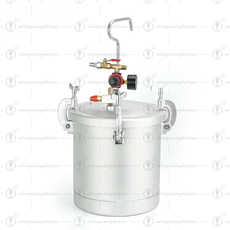 10L Paint Tank Pressure Pot Sprayer 2.5 Gallon Spray Gun Regulator with 1.5mm Service Equipment