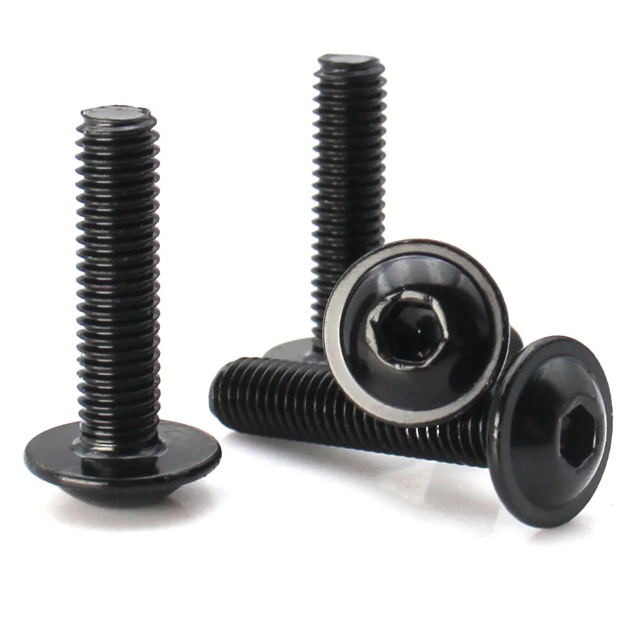2-20pcs Black Zinc Plated 304 Stainless Steel Hex Socket Flat Head Machine Screws Length 4-60mm M2.5 M3 M4 M5 M6 M8 M10