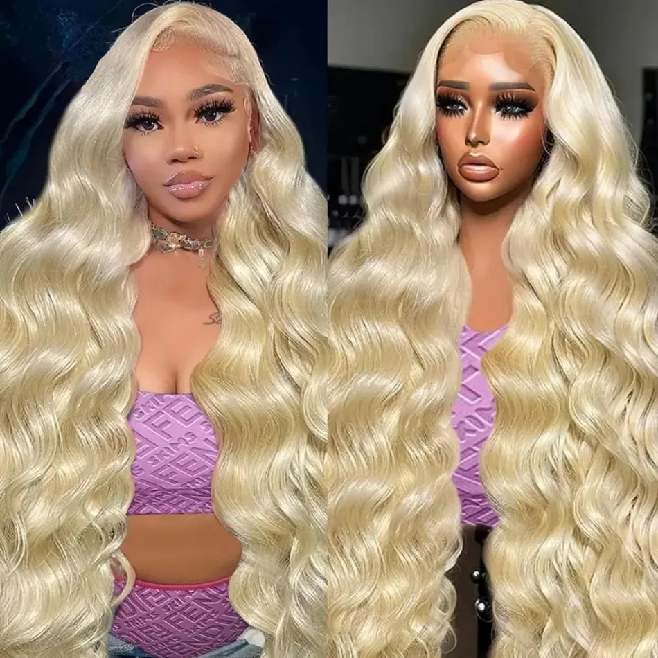 Peluca rubia 613 onda del cuerpo 13X6 Hd peluca de cabello humano con frente de encaje 100% calidad del cabello humano 250 densidad 38 pulgadas peluca brasileña prearrancada