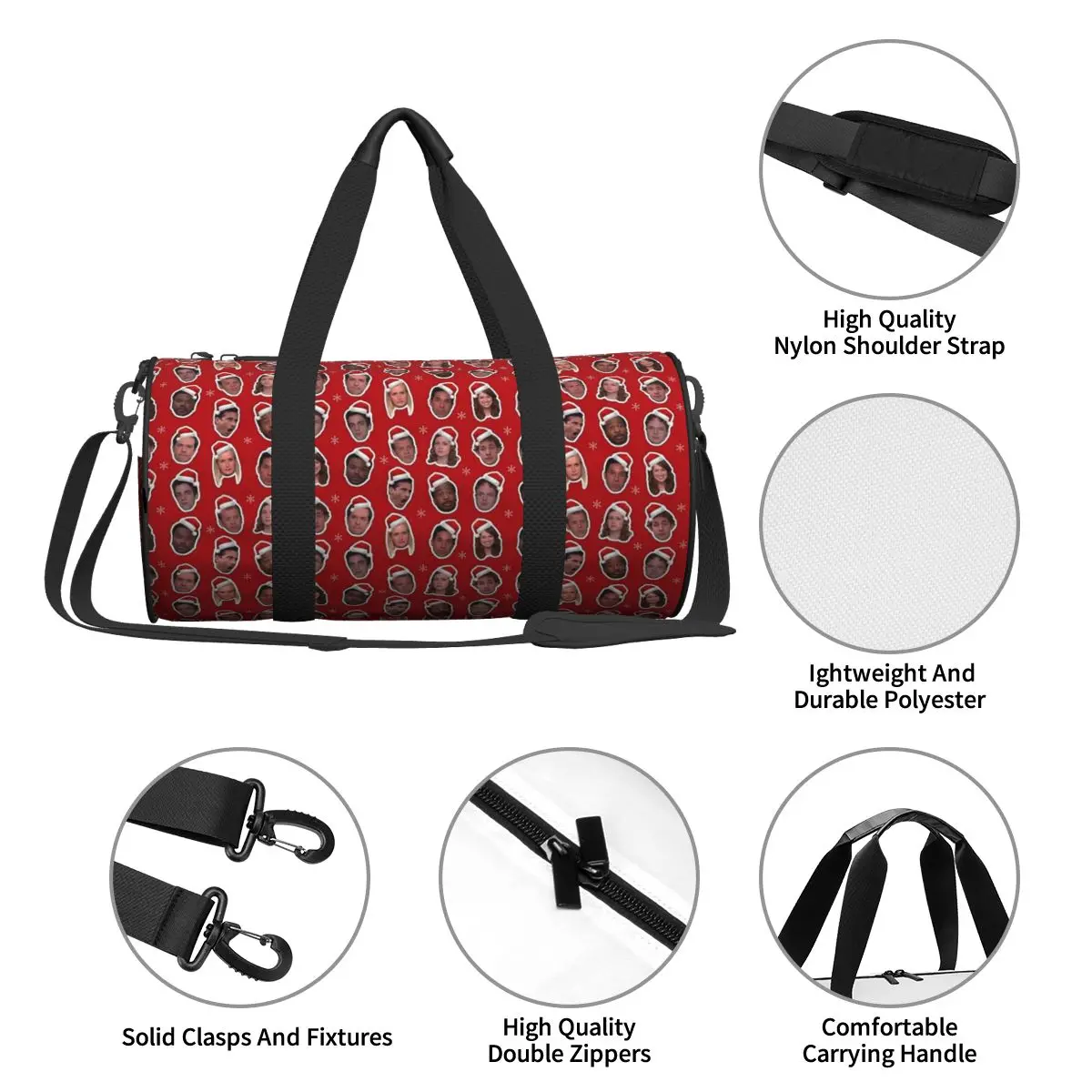 Gym Bag The Office Christmas Party Character Motif Print Sports Bag Large Men Outdoor Handbag Travel Training Fitness Bag