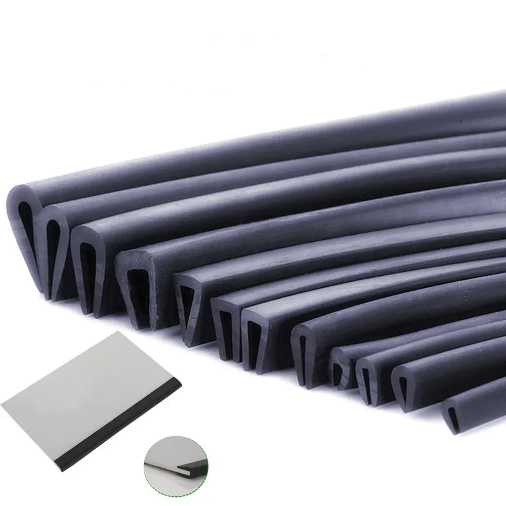 

5/10Meter Black Rubber Edge Strip U Section Anti Oil Seal Edge Shield Encloser Inner Width 0.5mm-12mm High 5mm-18mm