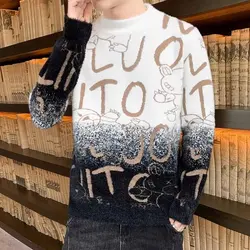 Autumn Winter Men's Sweaters High Quality Slim Fit O-neck Streetwear Men's Clothing M Shape Sweater Japan Fashion Pullovers 2023