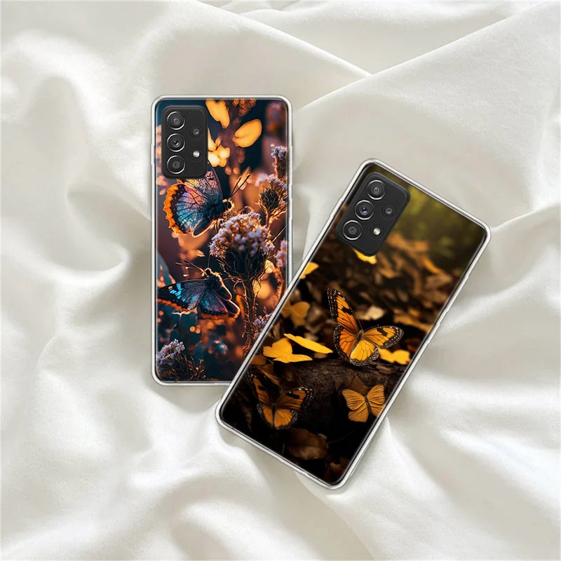 Bright and Beautiful Butterflies Phone Case For Galaxy S23 S20 FE S21 Plus Samsung S24 S22 Ultra TPU Pattern S10 S10E S9 S8 Cove