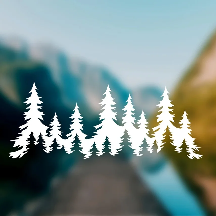 Modern Nature Pine Tree Vehicle Decal Vinyl Sticker Easy Apply No Residue Auto & Home Decor