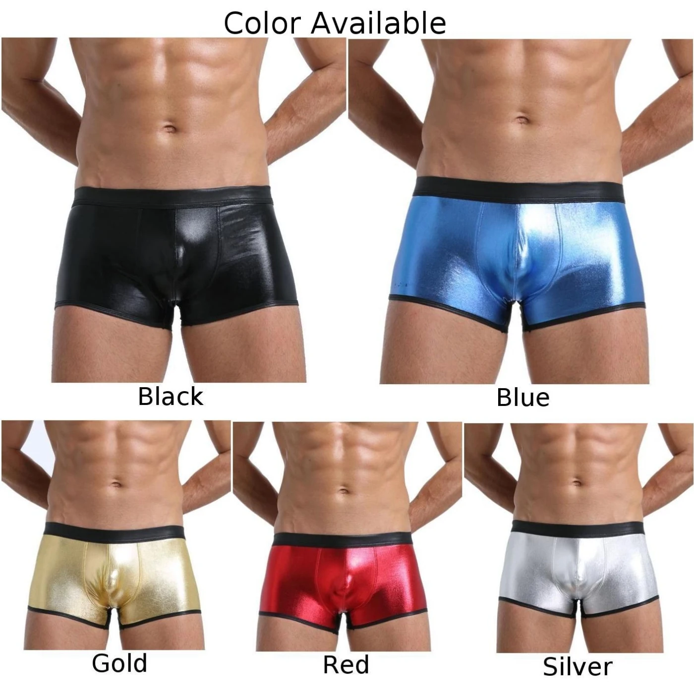 Brand New Fashion Men Underwear Briefs Trunks Underpants Wet Look Boxer Lingerie Low Waist Panties Sexy Shiny S~XL