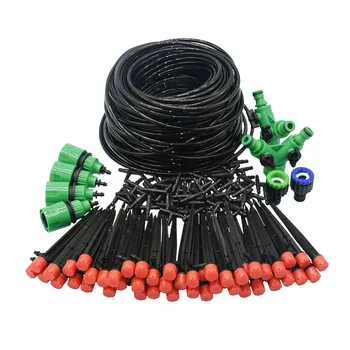 DIY drip irrigation system automatic watering kit irrigation timer garden hose adjustable dripper garden tool set