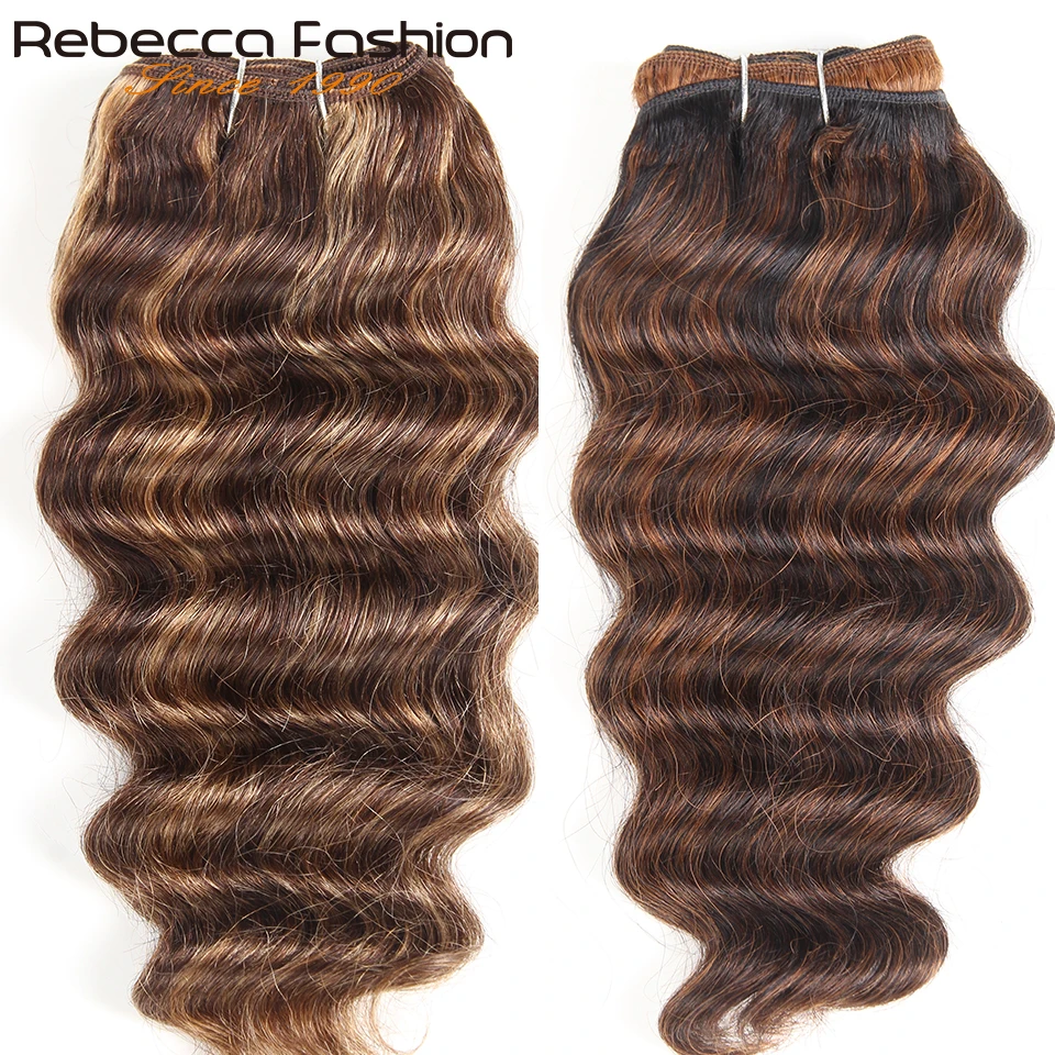 Natureza-Deep Wave Cabelo Humano Weave Pacotes Deal, Ombre Remy Extensão do cabelo, Deep Wave, P4-27, T1B-99J, 1 PC Apenas