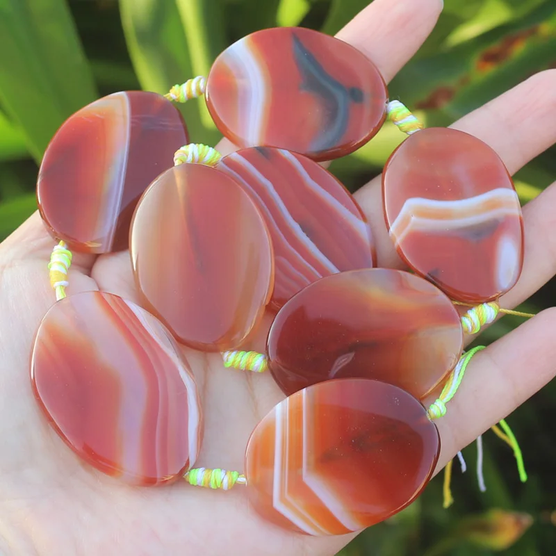 28-30x37-40mm Multi-Color Agates Oval Beads 8pcs ,  For DIY Jewelry making ! Mixed wholesale for all items!