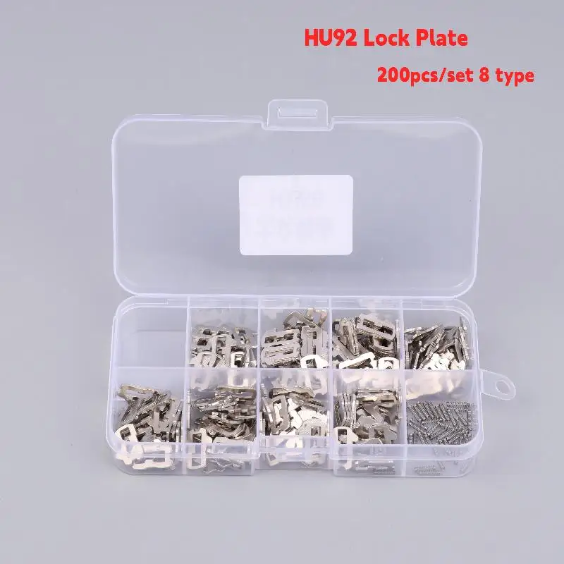

200 шт. HU92 Запорная пластина для автомобильного ключа Замок с язычком Пластина для замка автомобиля Аксессуары для ремонта 8 типов каждый 25 шт.