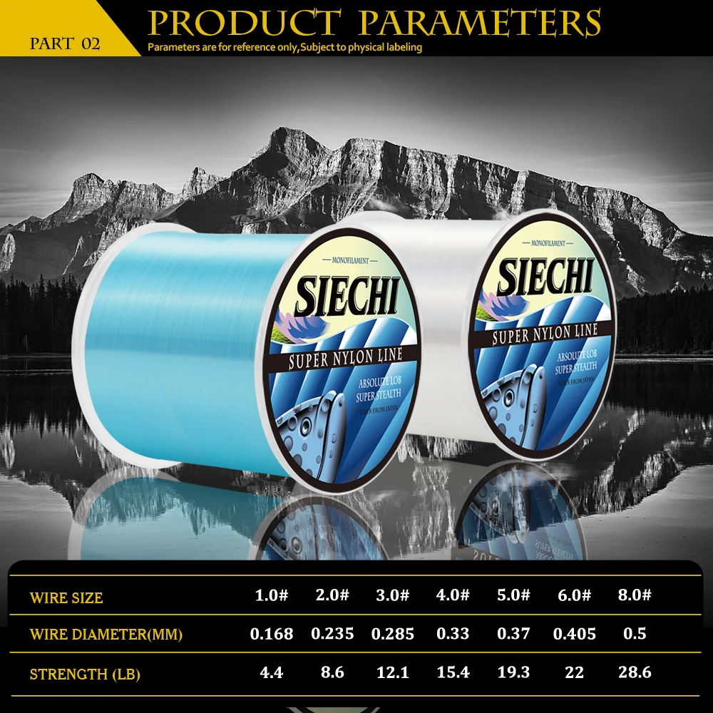 SIECHI 1000 متر اليابانية النايلون مضفر خيط صنارة الصيد سوبر قوية البحرية خيط صنارة الصيد 4.4LB-28.6LB الكارب خط سمك السلمون المرقط #2