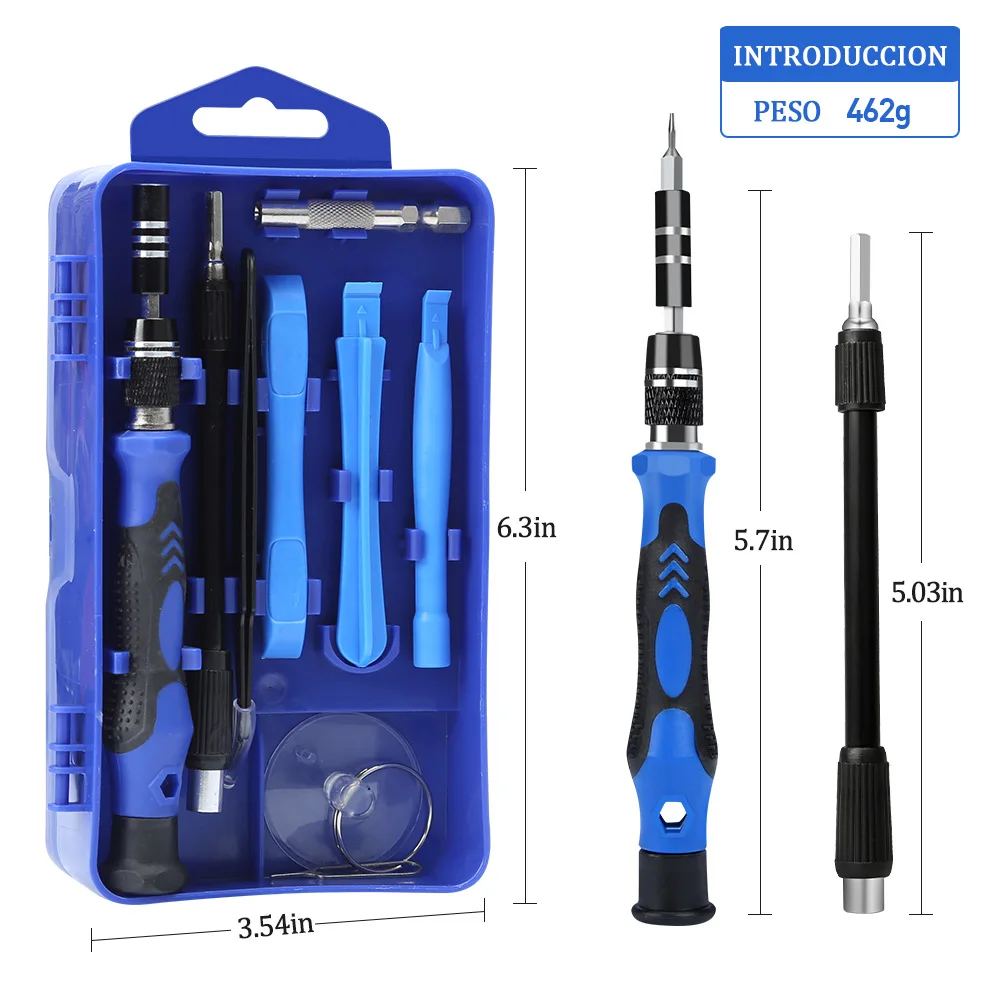 Blue 117 in one screwdriver set crv bit anti-slip handle l