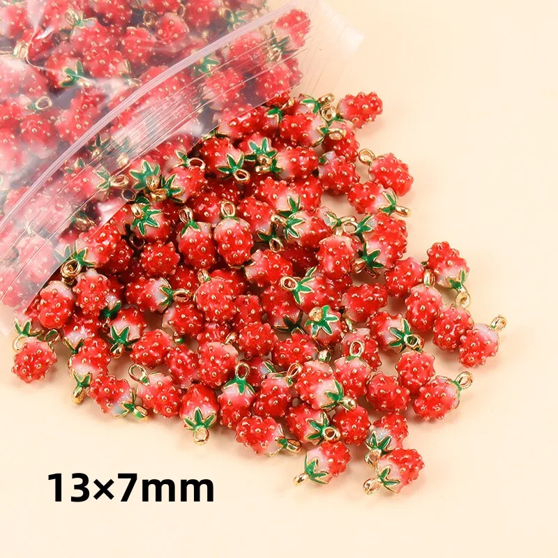 6pcs Fashion Metal Fruit Charms 3D Strawberry Banana Apple Pepper Pendant For Jewelry Making DIY Earrings Keychain Accessories