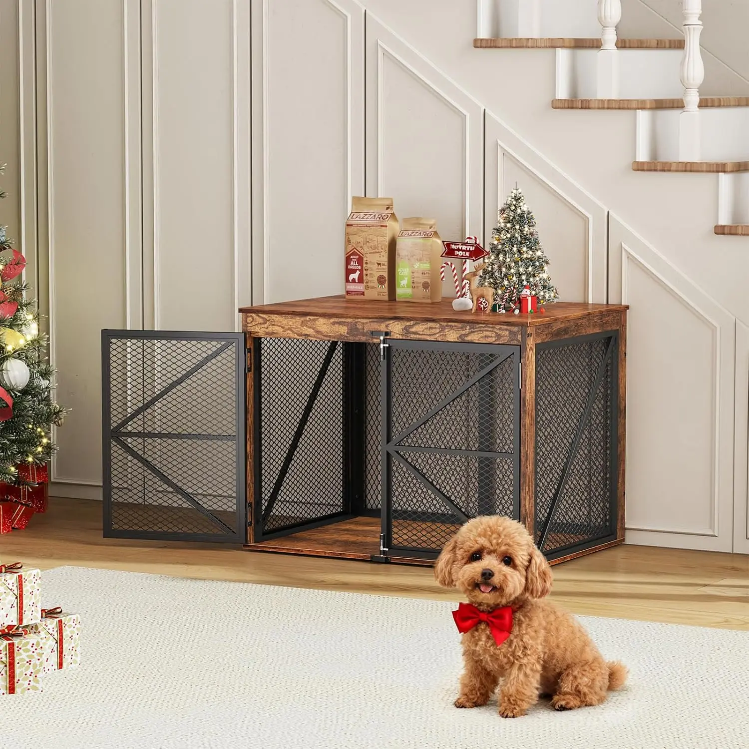 

31-дюймовая мебель для ящика для собак, жевательная питомник для щенков маленьких и средних собак, сверхпрочный питомник для собак в помещении