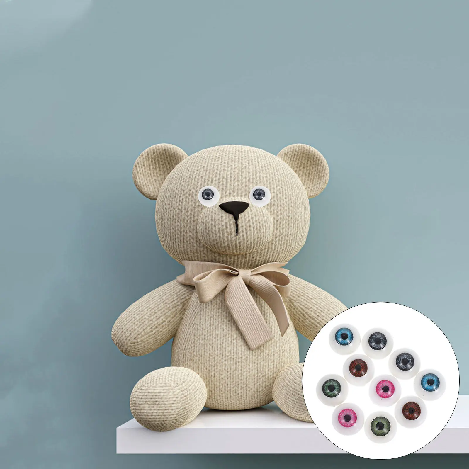 

10Pcs Lifelike Round Craft Eyes Plastic Eyeballs with Vein Effect for Stuffed Animal Crafts DIY Mask Making Halloween Props