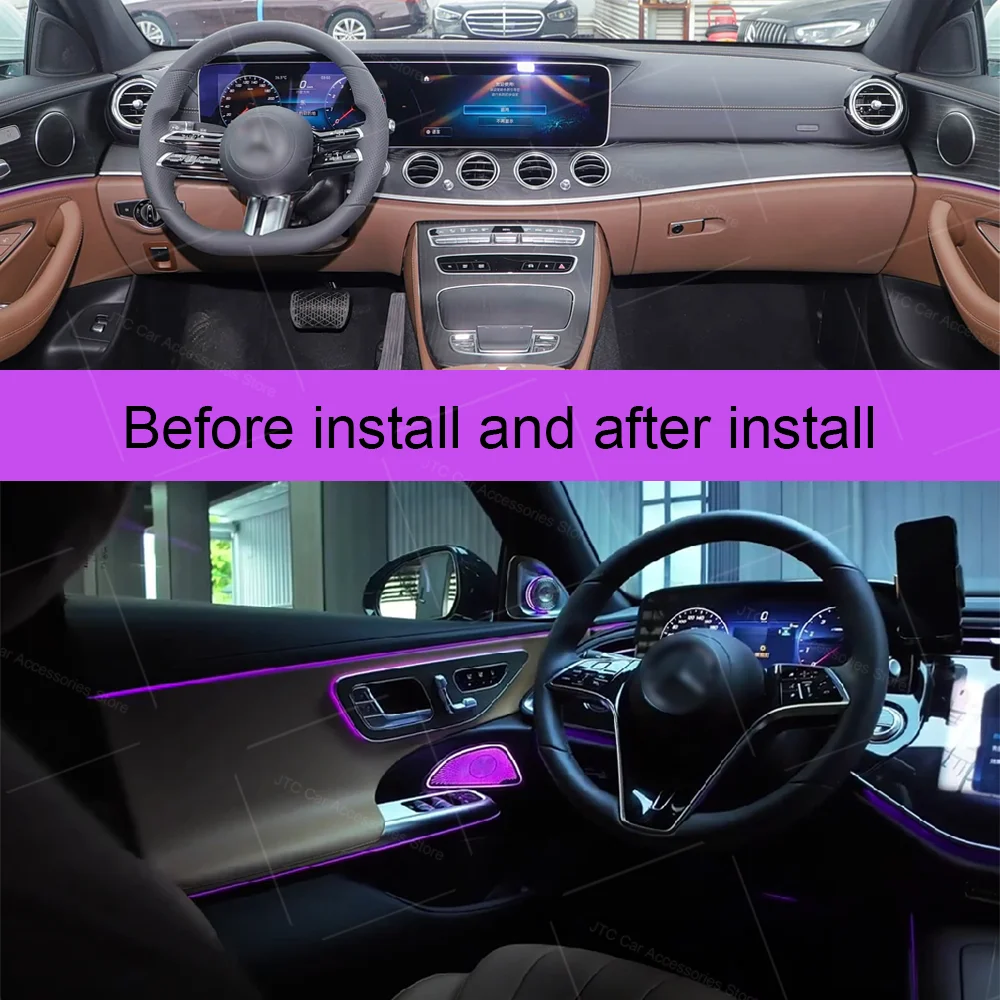 New Original 64 Color 4D/5D Rotating Tweeter Speaker For Benz E-class W214 RGB LED Luminous Car Speaker Horn Refit Audio