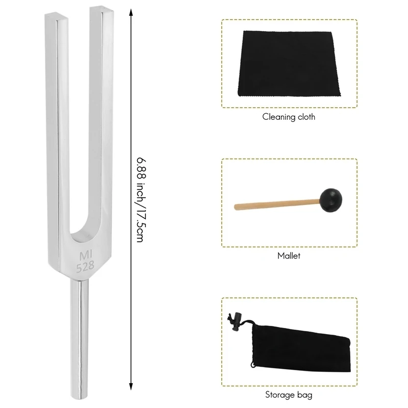 Tuning Fork 528HZ Tuner with Mallet Set for DNA Repair Healing Nervous System Testing Tuning Fork Health Care