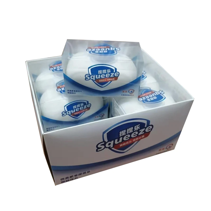 Soft Fake White Soap Squishy Slime Toy Decor Square Cube Soft Slow Rebound Stress Relief Prop Home Room Decoration Festival Gift