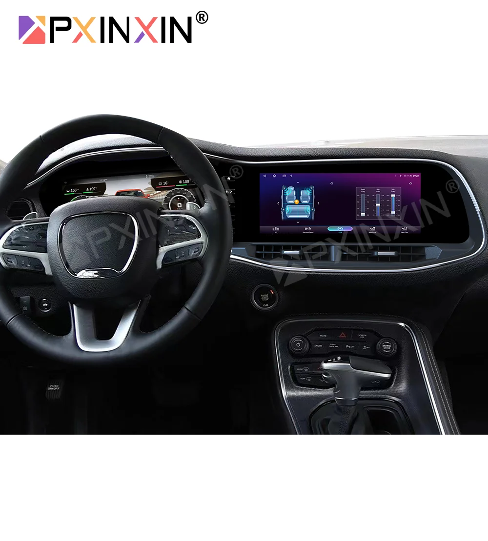 

24,6 стерео экран Android для Dodge Challenger SRT Hellcat 2010-2023, автомобильный GPS Navi, мультимедийный плеер, радиомагнитофон, Carplay