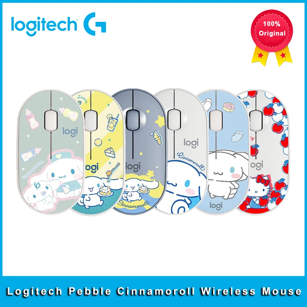 Logitech Pebble Wireless Silent Mouse Sanrio Pebble Hellokitty Cinnamoroll  Wireless Mouse For Home Office