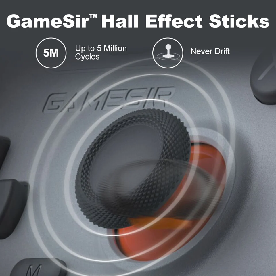 GameSir Nova Lite Gamepad para Nintendo Switch 2/1 PC iOS Android Steam Controlador de Juego Conectividad Tri-modos Palancas de Efecto Hall 5