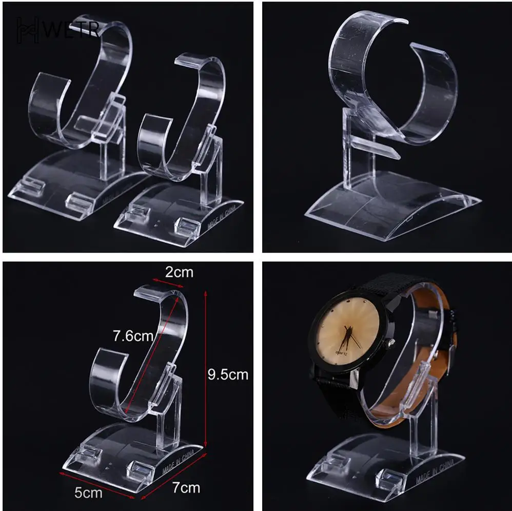 투명 아크릴 시계 디스플레이 홀더 스탠드 랙 도구, 투명 플라스틱 손목 시계 디스플레이 랙 홀더 쇼 케이스 스탠드 도구