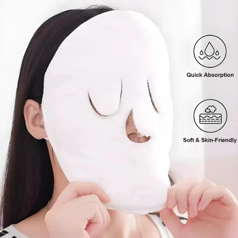 Reusable Hot and Cold Compress Face Towel Masks - Moisturizing Facial Steamer for Hot and Cold Skin Care, Soft, Gentle