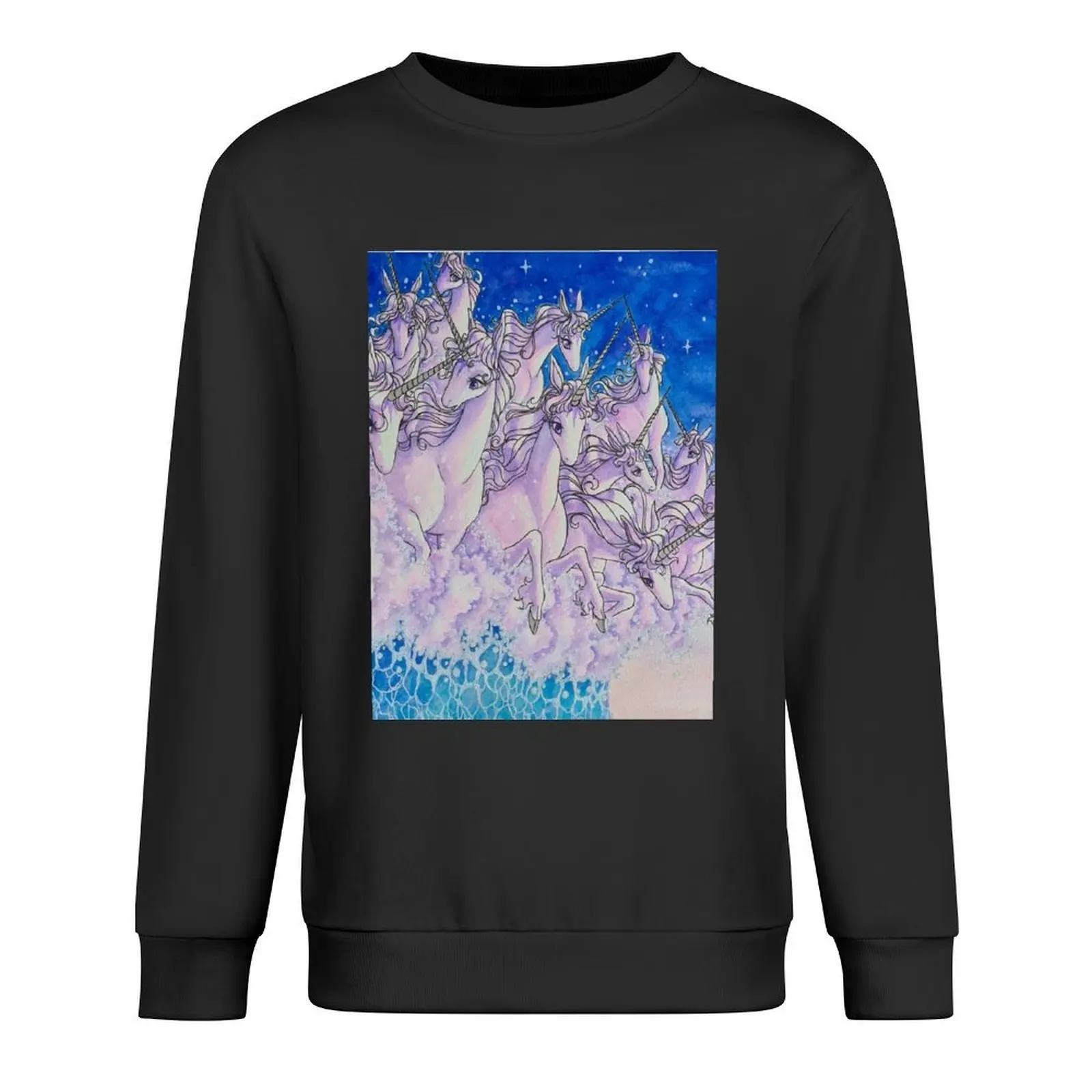 

Unicorns in the sea part two Pullover anime clothes anime clothing men clothing men's winter sweater winter man sweatshirt