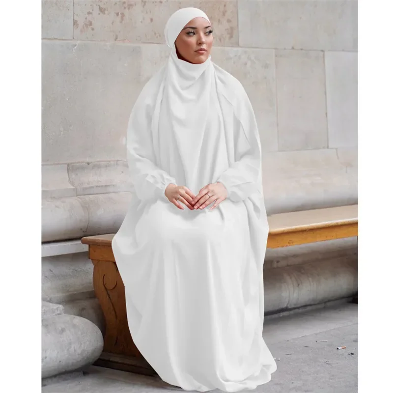 Eid Hooded Muslim Women Hijab Dress Prayer Garment Robe Full Cover Ramadan Gown Islam Clothes Niqab Abayas Dubai Turkey Femme