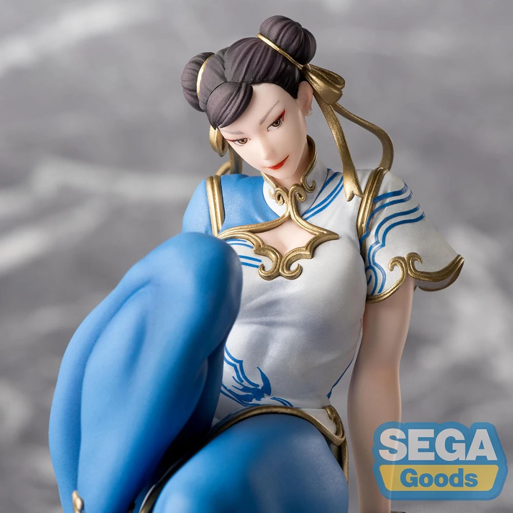 재고 있음 오리지널 SEGA 스트리트 파이터 6 Chun-Li 14Cm 액션 피규어 애니메이션 PVC 모델 소년을위한 Collectible Toys Kawaii Doll Gift