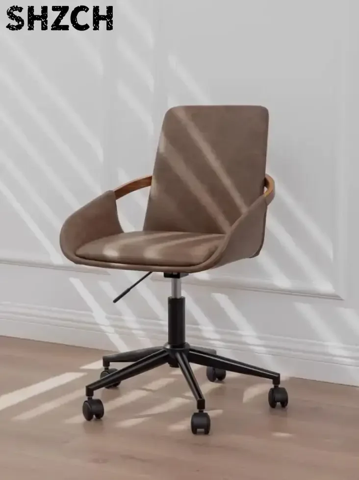 Ergonomic Office Chair Swivel Adjustable Computer Chair with Lumbar Support  Anti-Scratch Leather