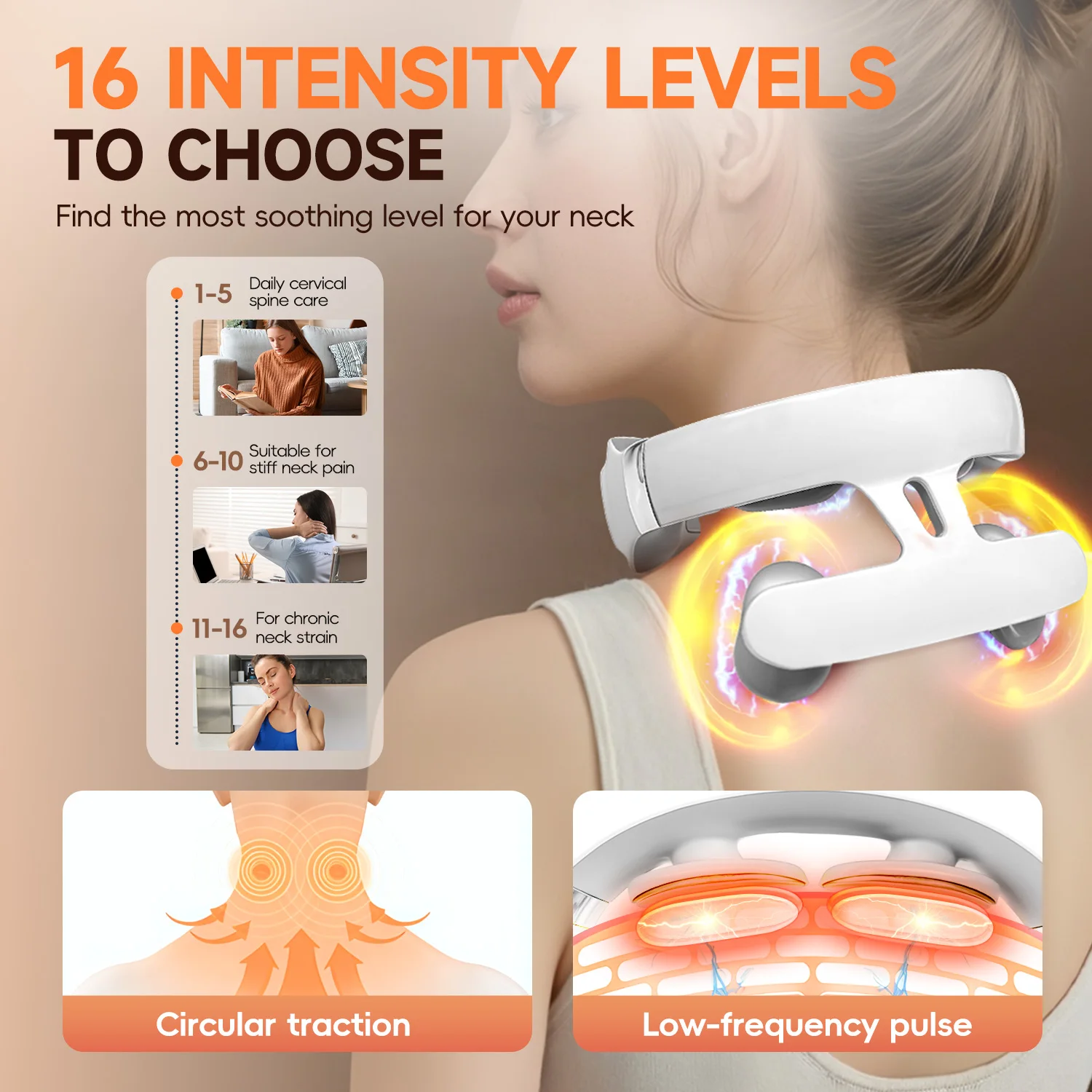 Electric 4D Neck Massager with 4 heads Heat-Shiatsu Deep Tissue Massage for Pain Relief USB Charging Cordless Portable for work image 3