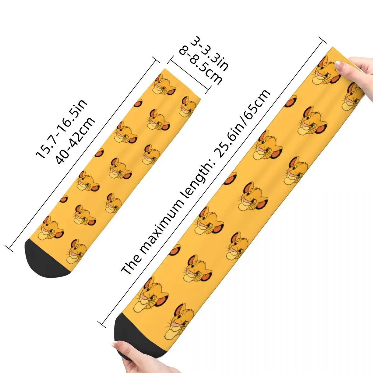 Winter Warm Funny Men\'s Women\'s The Lion King Baby Simba Socks New Breathable Basketball Socks