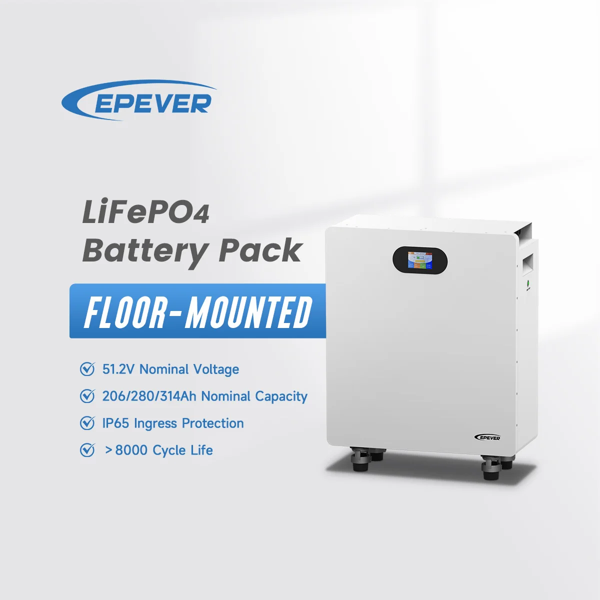 

The new model in 2026 is IP65 51.2V 200Ah 280Ah 300Ah floor-to-ceiling LiFePO4 solar energy storage