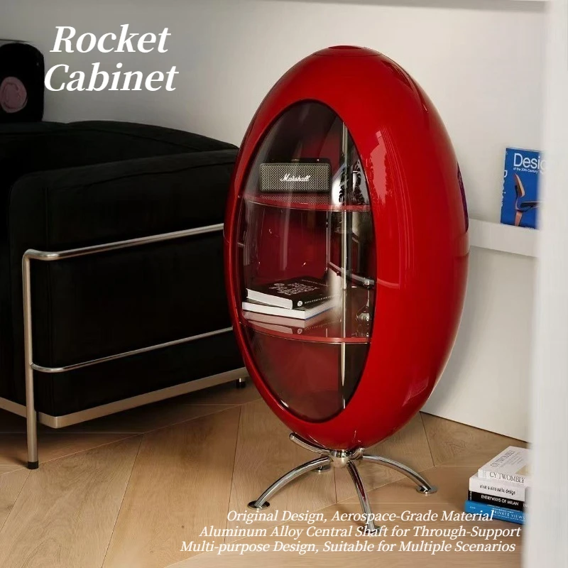 Luxury Rocket‑Shaped Side Table Creative Living Room Sofa End Table Storage Cabinet Snack Organizer Home Decor Accent Furniture