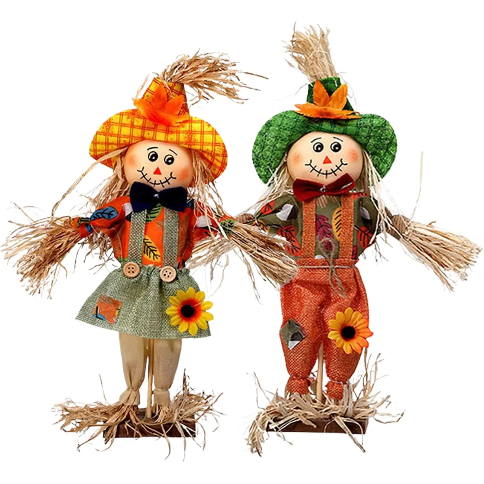 

Outdoor Scarecrow 2 Pieces Fall Scarecrow Decor 14inch Stakes With Cloth And Hat For Yard Lawn Porch Home Party Festival Harvest