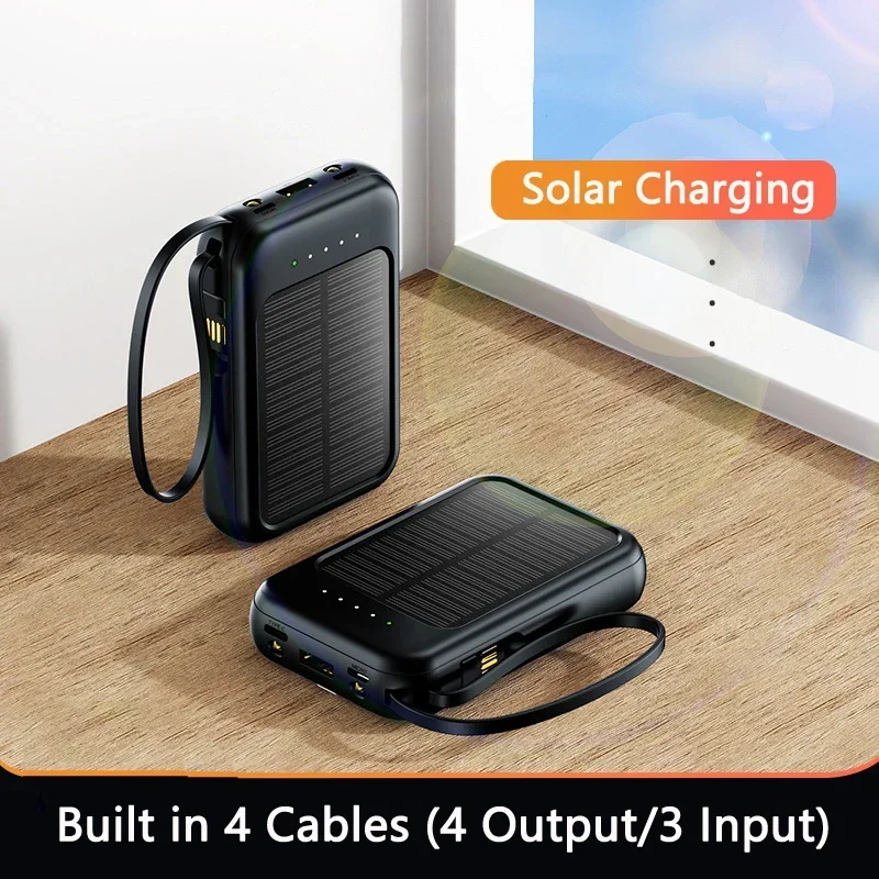 ROMOSS 500000mAh Solar Power Bank Fast Charging High Capacity Built in 4 Cables Outdoor Powerbank Spare Battery For All Phones view 2