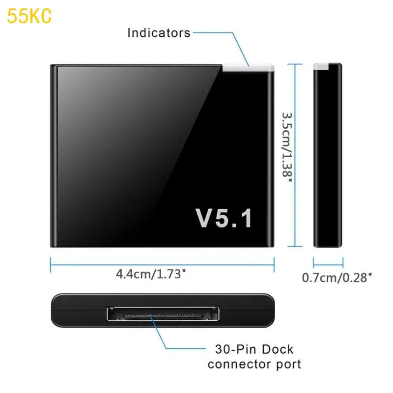 55KC Blue tooth Receiver 30 pin Blue tooth Adapter Music Stereo Music Receiver