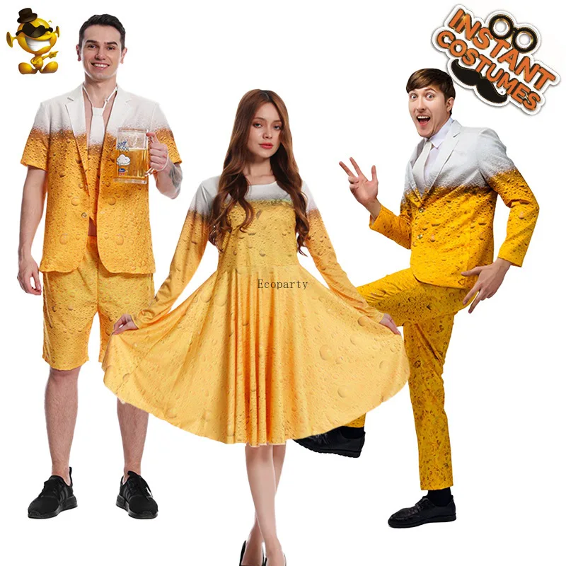 

1Adult Men's Mardi Gras Beer Suit Suit Stage Costume Halloween Performance Costume Cos Show Performance Drink and Cheer At A Bar