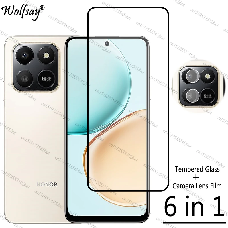 غطاء كامل من الزجاج المقسى لهاتف Honor X7d واقي للشاشة لهاتف Honor X7d 4G واقي عدسة الكاميرا زجاج الهاتف لزجاج Honor X7d